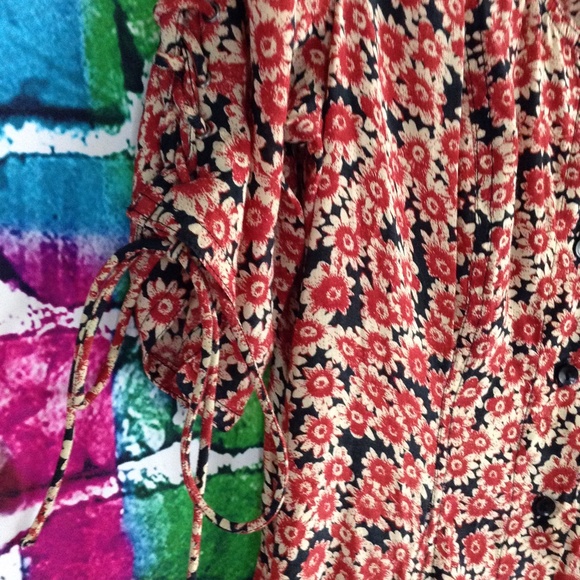 - Free People Lace Up Floral Corset Mini Dress Size Medium - Picture 8 of 15